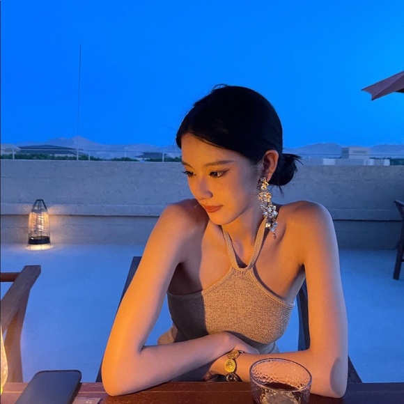 ❌SOLD❌Cult Gaia Cameron Knit Cutout Dress Tan Camel XS - Picture 10 of 16